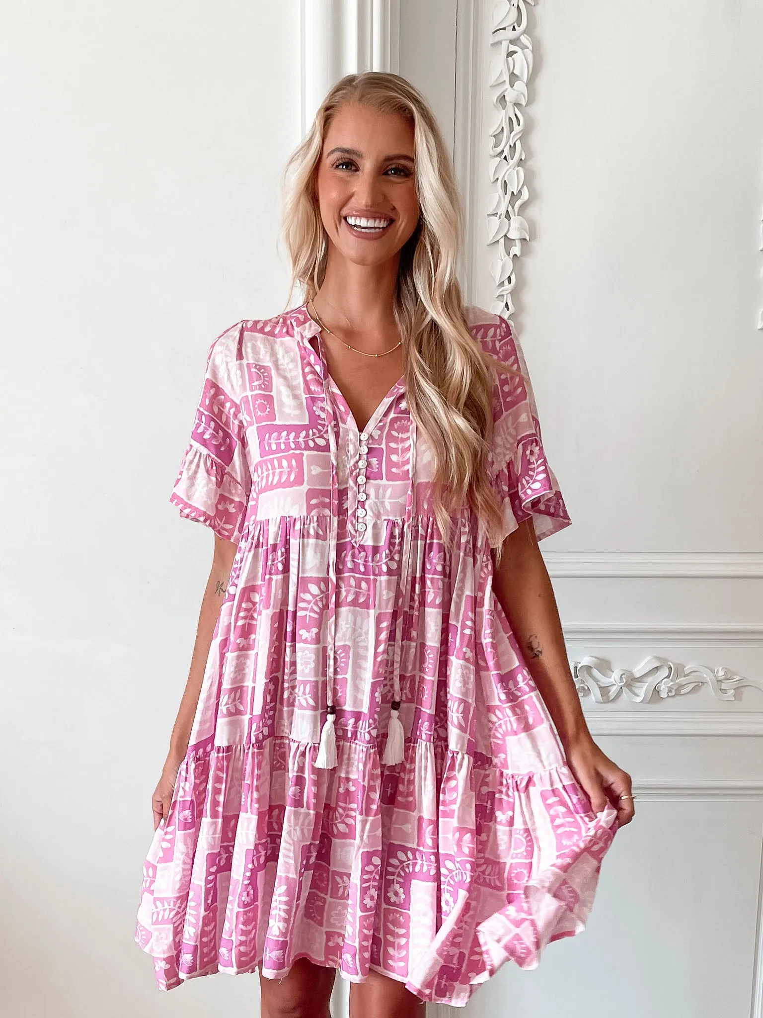 Aelira Dress - Purple Print sold by Esther & Co product image thumbnail 2