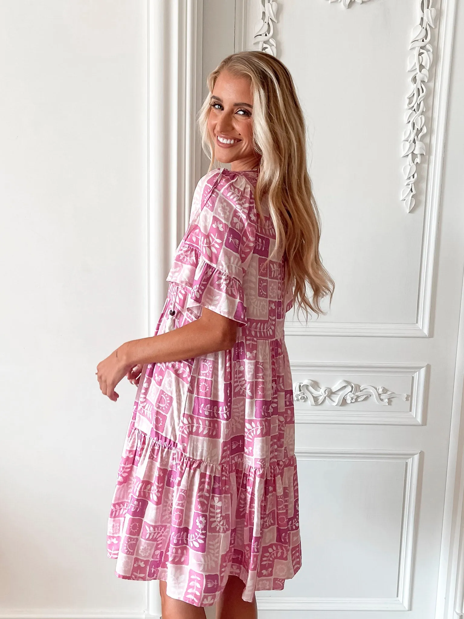 Aelira Dress - Purple Print sold by Esther & Co product image thumbnail 5