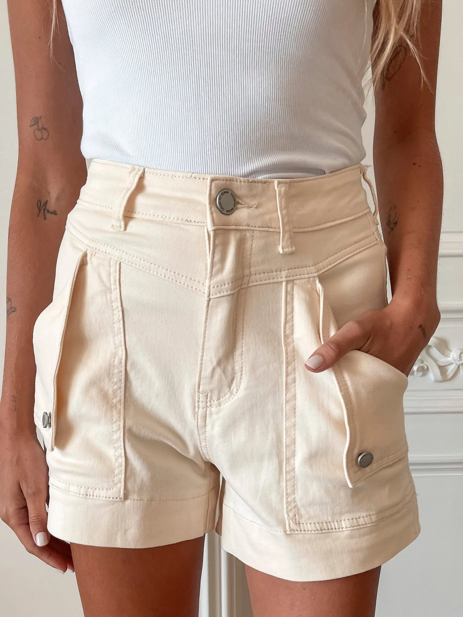 Priella Shorts - Cream sold by Esther & Co product image thumbnail 2