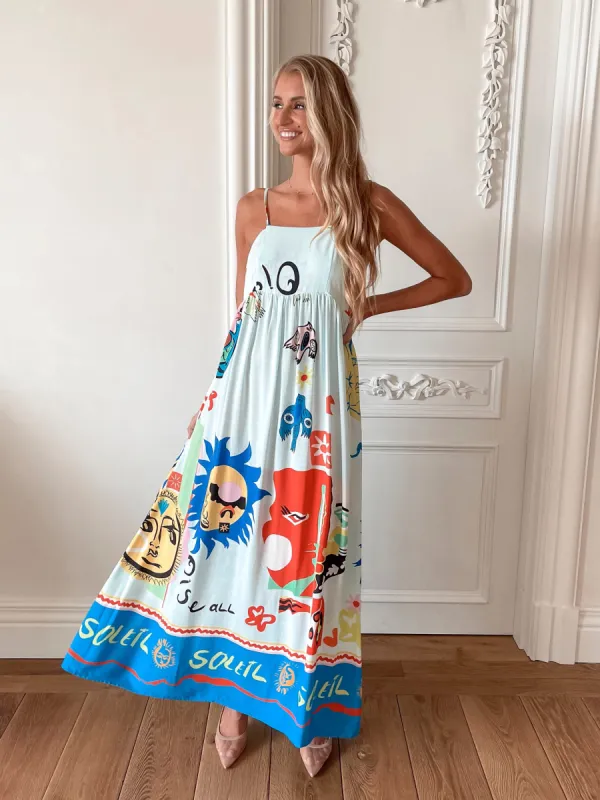 Eviana Dress - White Print sold by Esther & Co