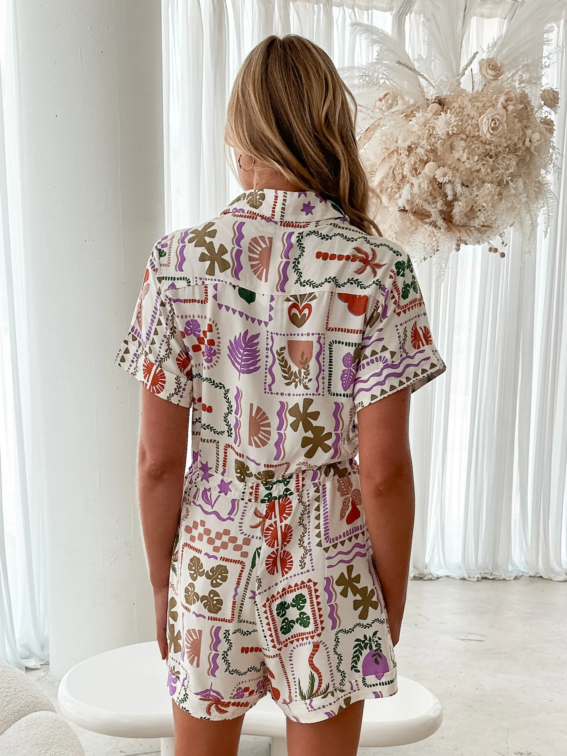 Bernetta Playsuit - White Print sold by Esther & Co product image thumbnail 5