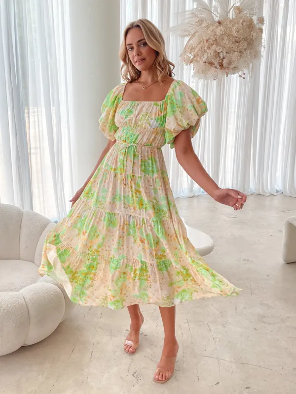 Aiyanna Dress - Green Floral sold by Esther & Co