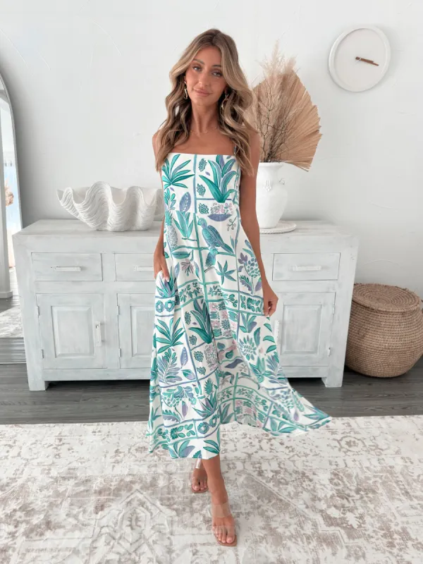 Azalith Dress - White Print sold by Esther & Co