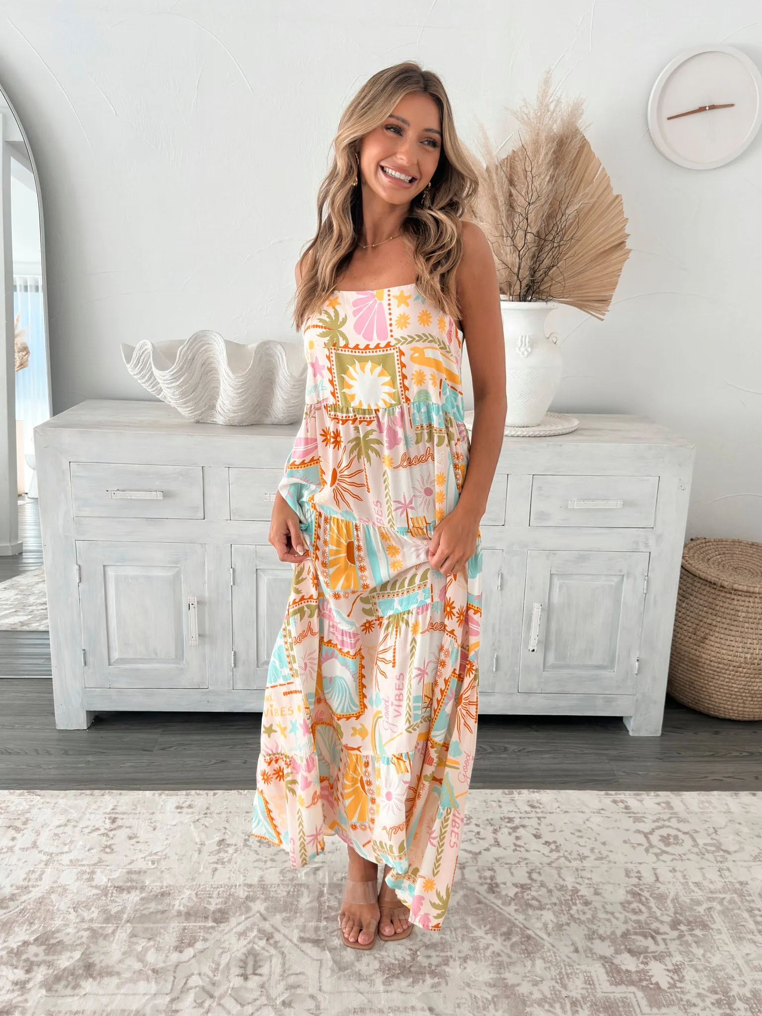 Jorina Dress - Pink Print sold by Esther & Co