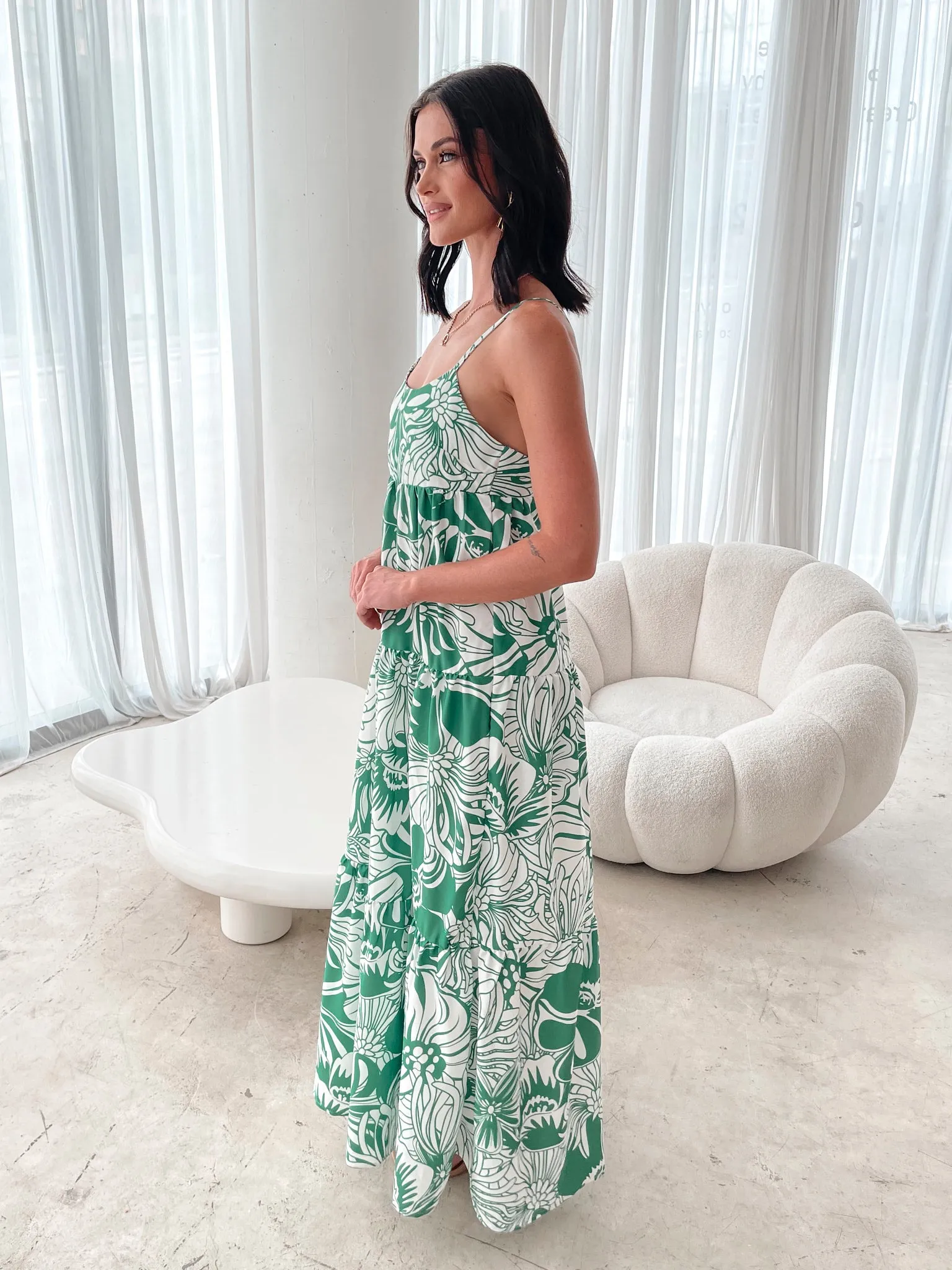 Oloria Dress - Green Floral sold by Esther & Co product image thumbnail 2