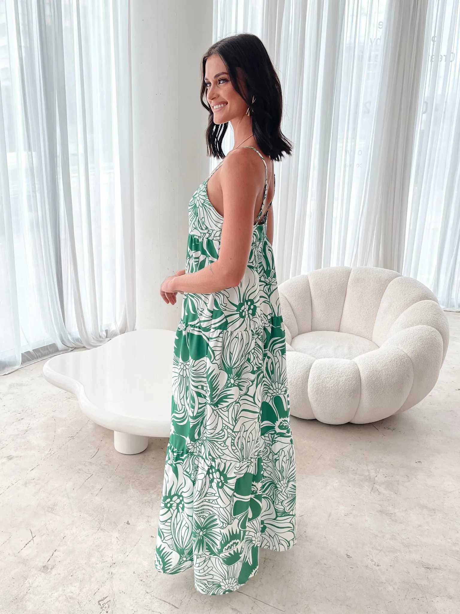 Oloria Dress - Green Floral sold by Esther & Co product image thumbnail 5