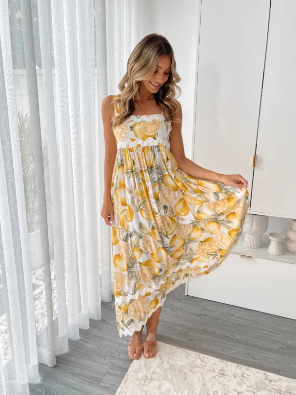 Sylvessa Dress - Yellow Print sold by Esther & Co