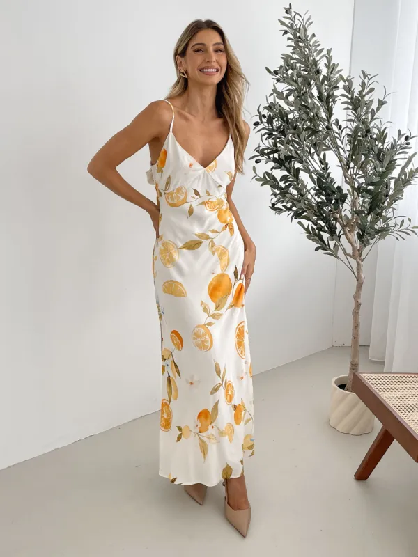 Shaela Dress - Yellow Print sold by Esther & Co