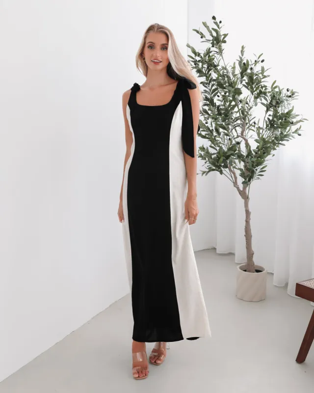 Morticia Dress - Black Print sold by Esther & Co