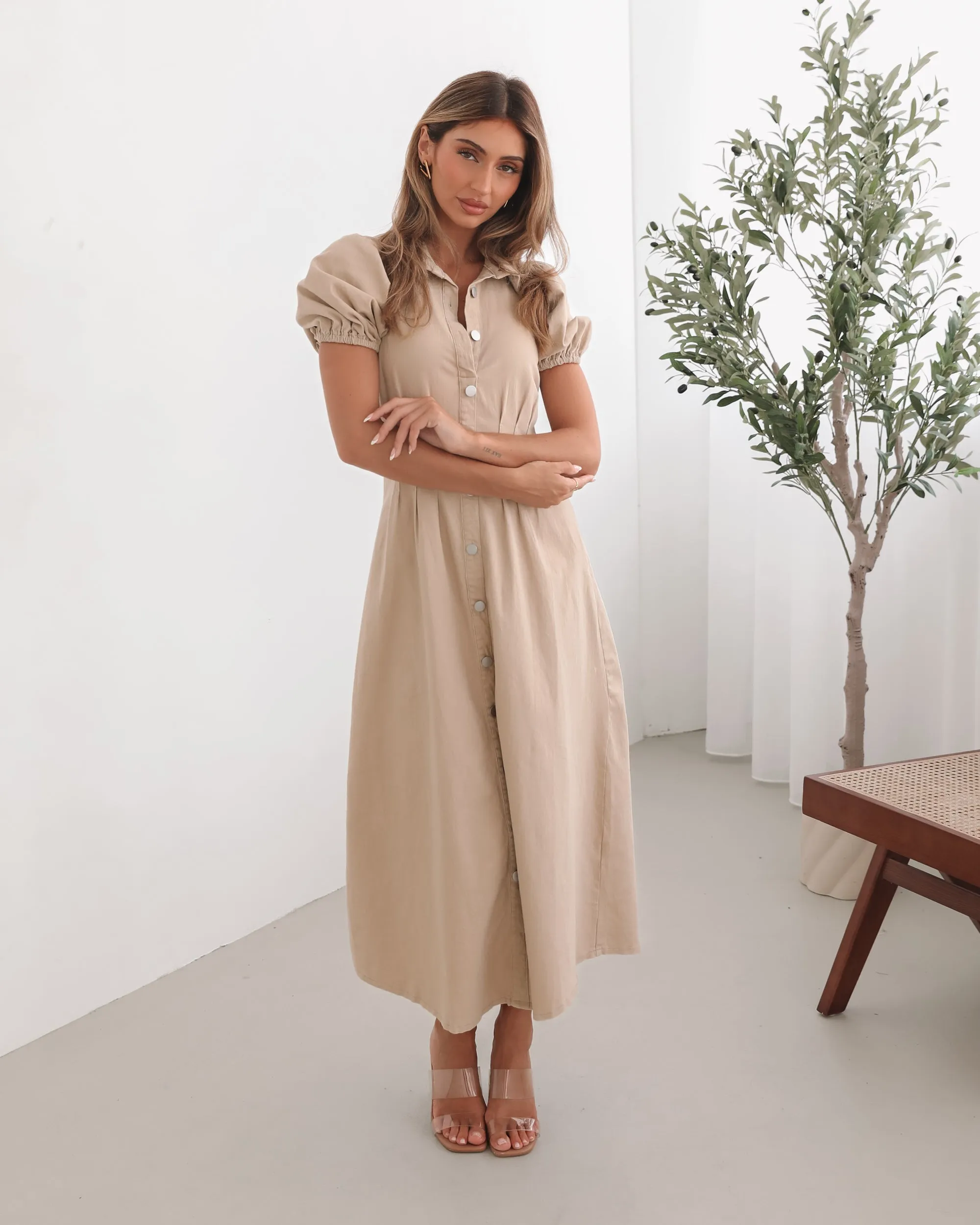 Zorina Dress - Beige sold by Esther & Co product image thumbnail 4