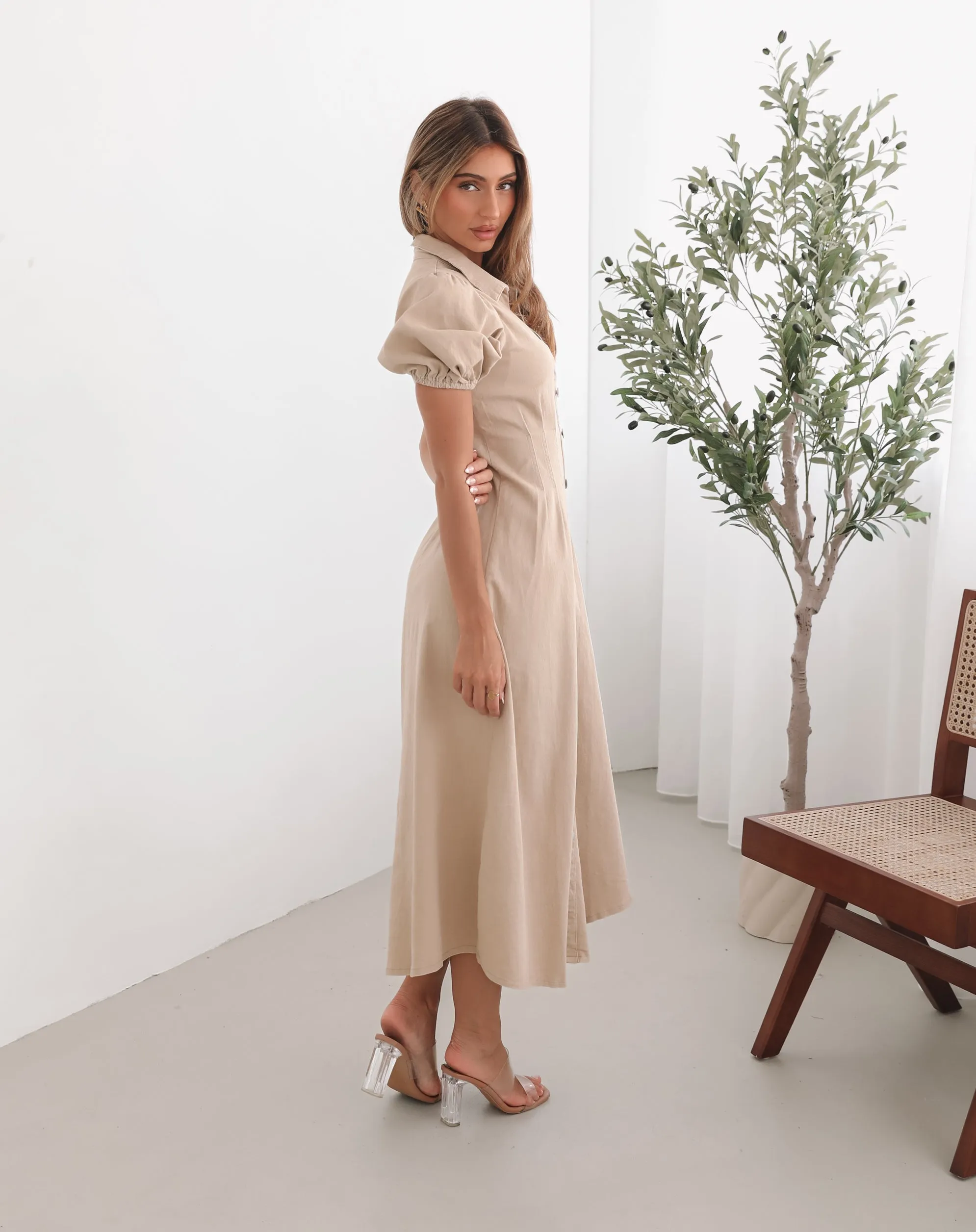 Zorina Dress - Beige sold by Esther & Co product image thumbnail 2
