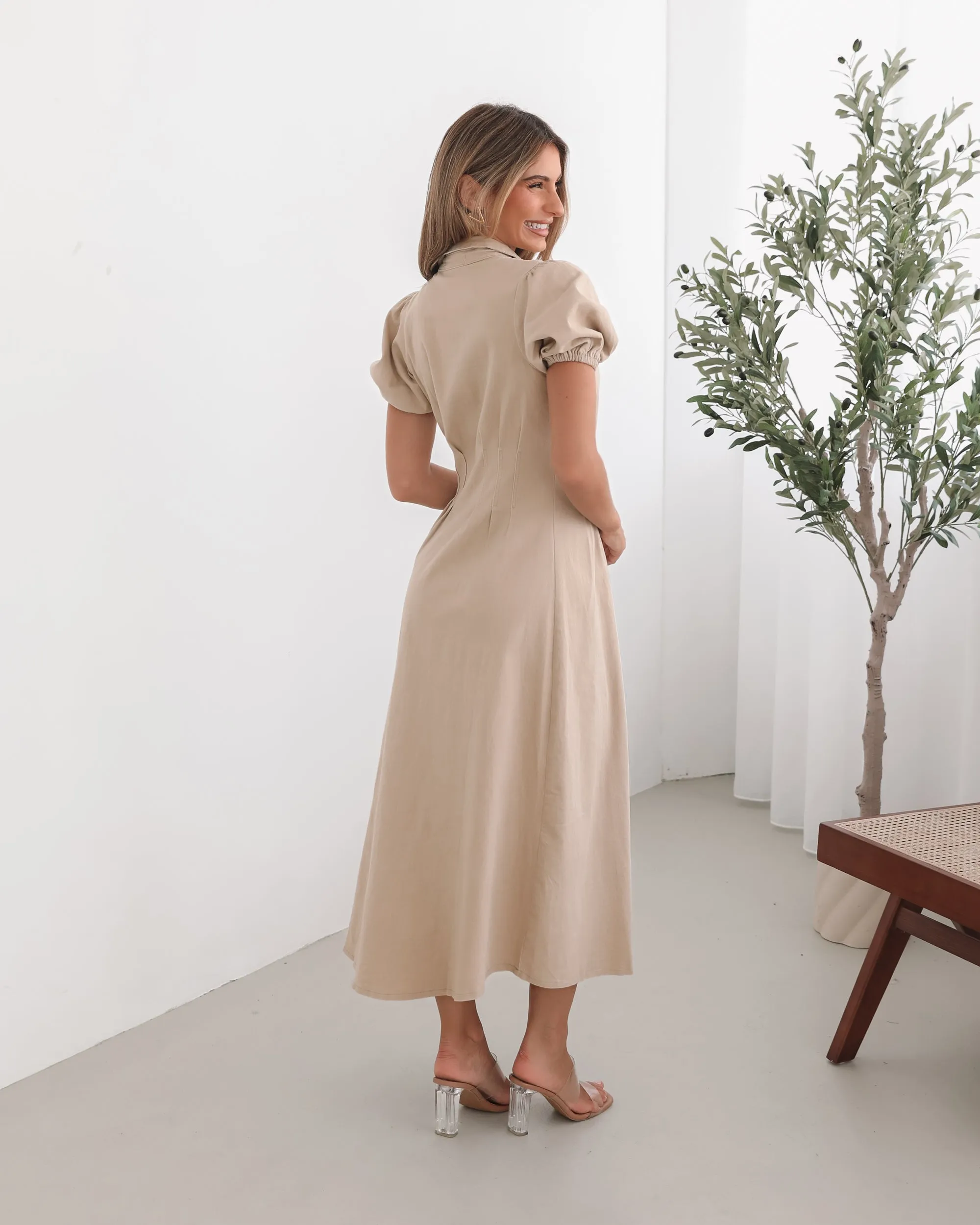 Zorina Dress - Beige sold by Esther & Co product image thumbnail 5