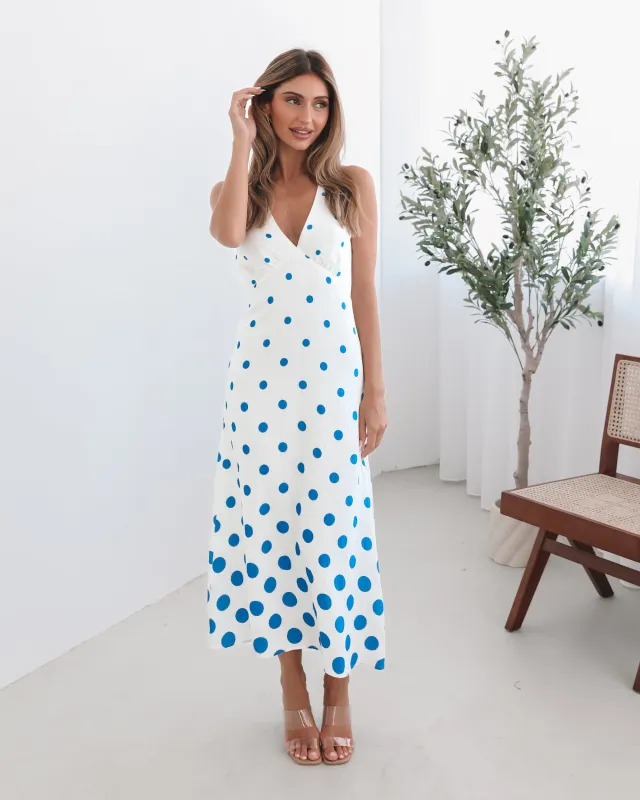 Fiorenza Dress - Blue Spot sold by Esther & Co