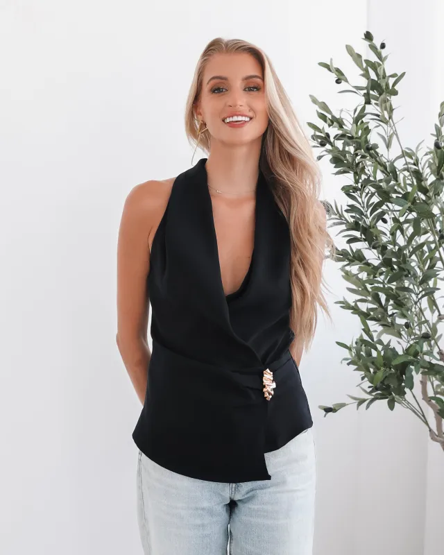 Vittoria Top - Navy sold by Esther & Co