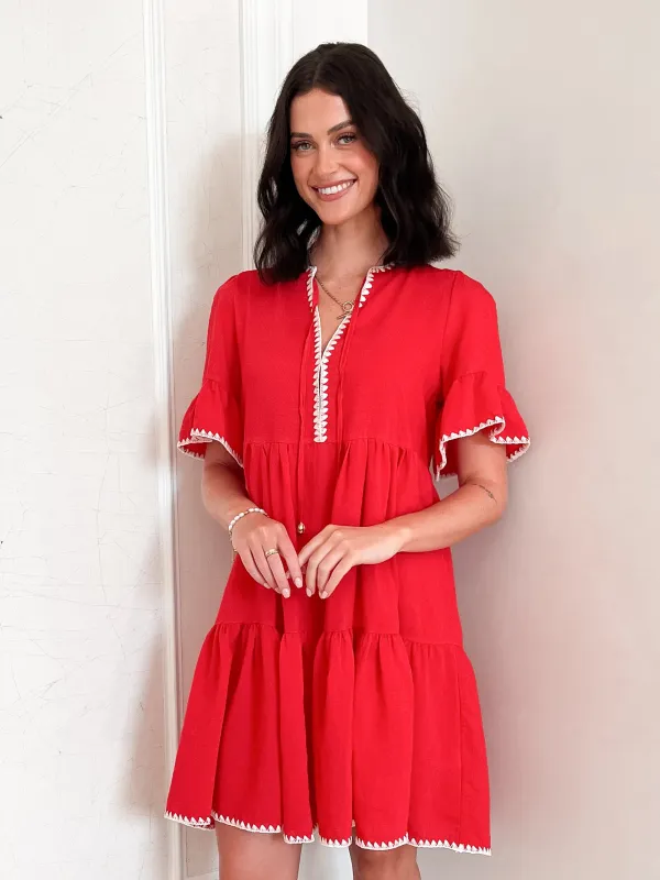 Otulissa Dress - Red sold by Esther & Co