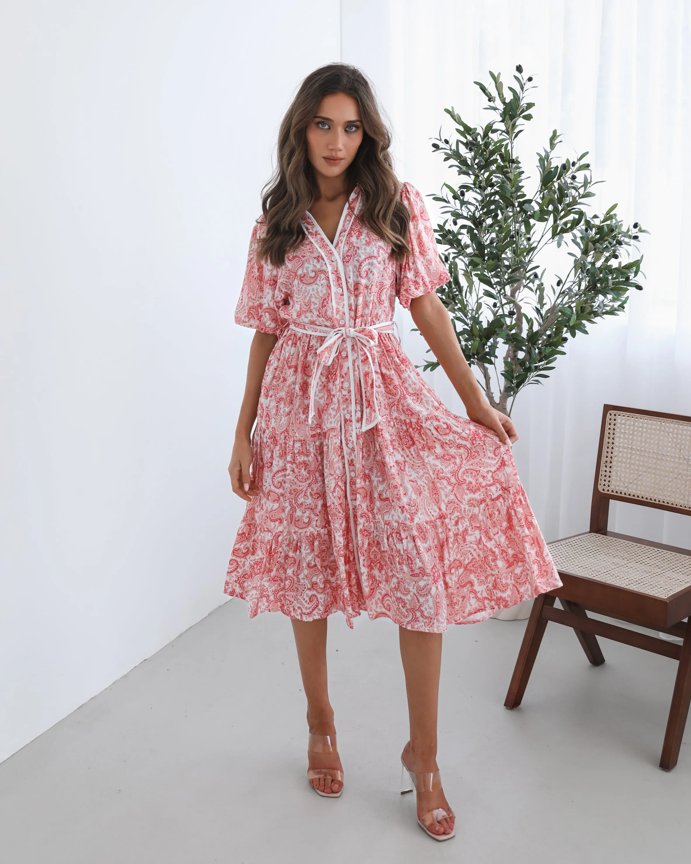 Reign Dress - Pink Print sold by Esther & Co