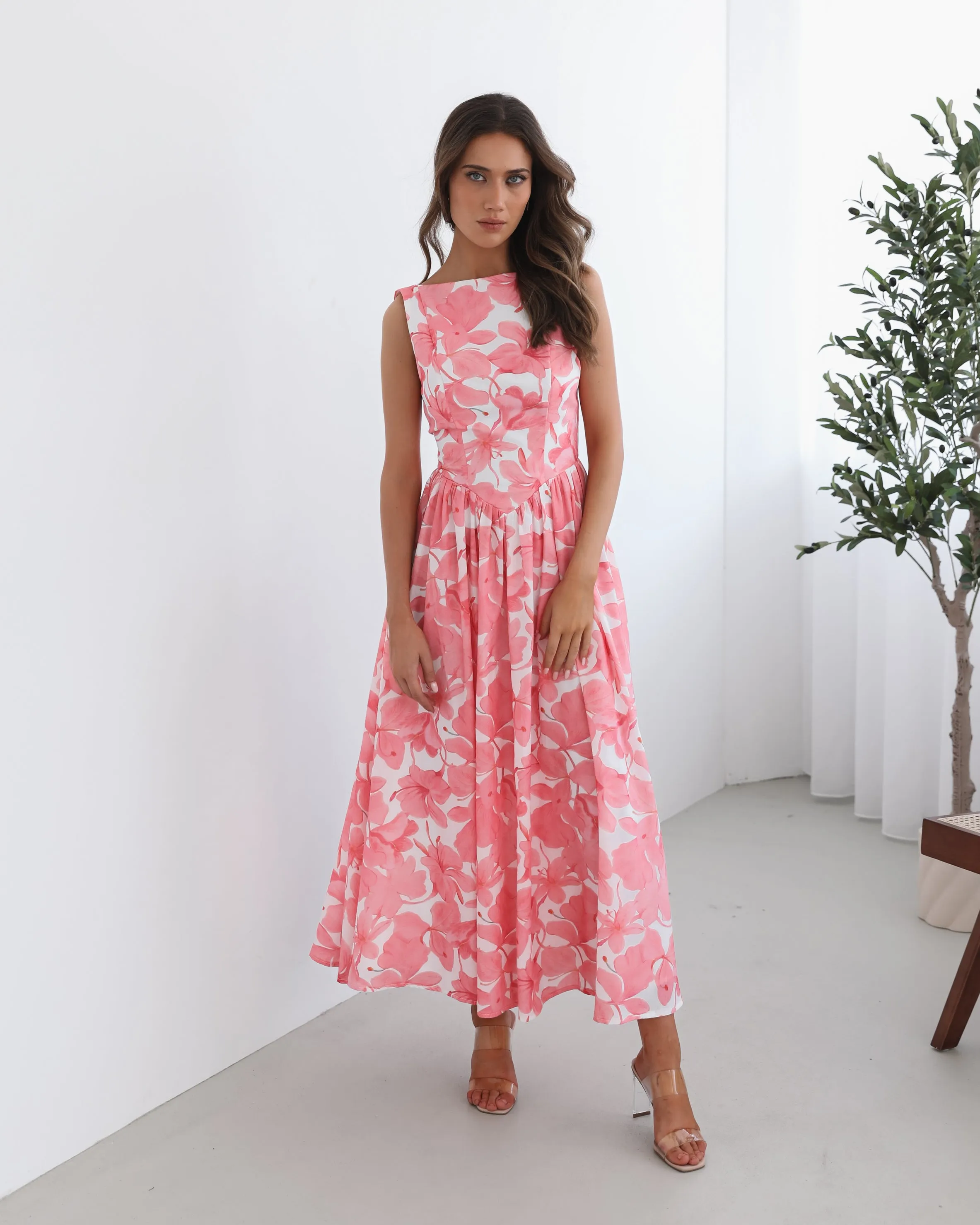 Whitley Dress - Pink Floral sold by Esther & Co