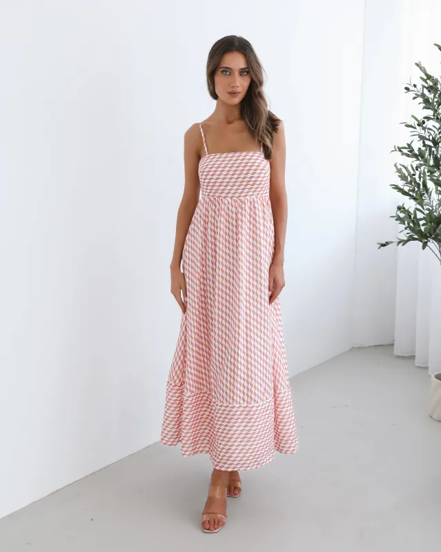 Nelani Dress - Orange Print sold by Esther & Co