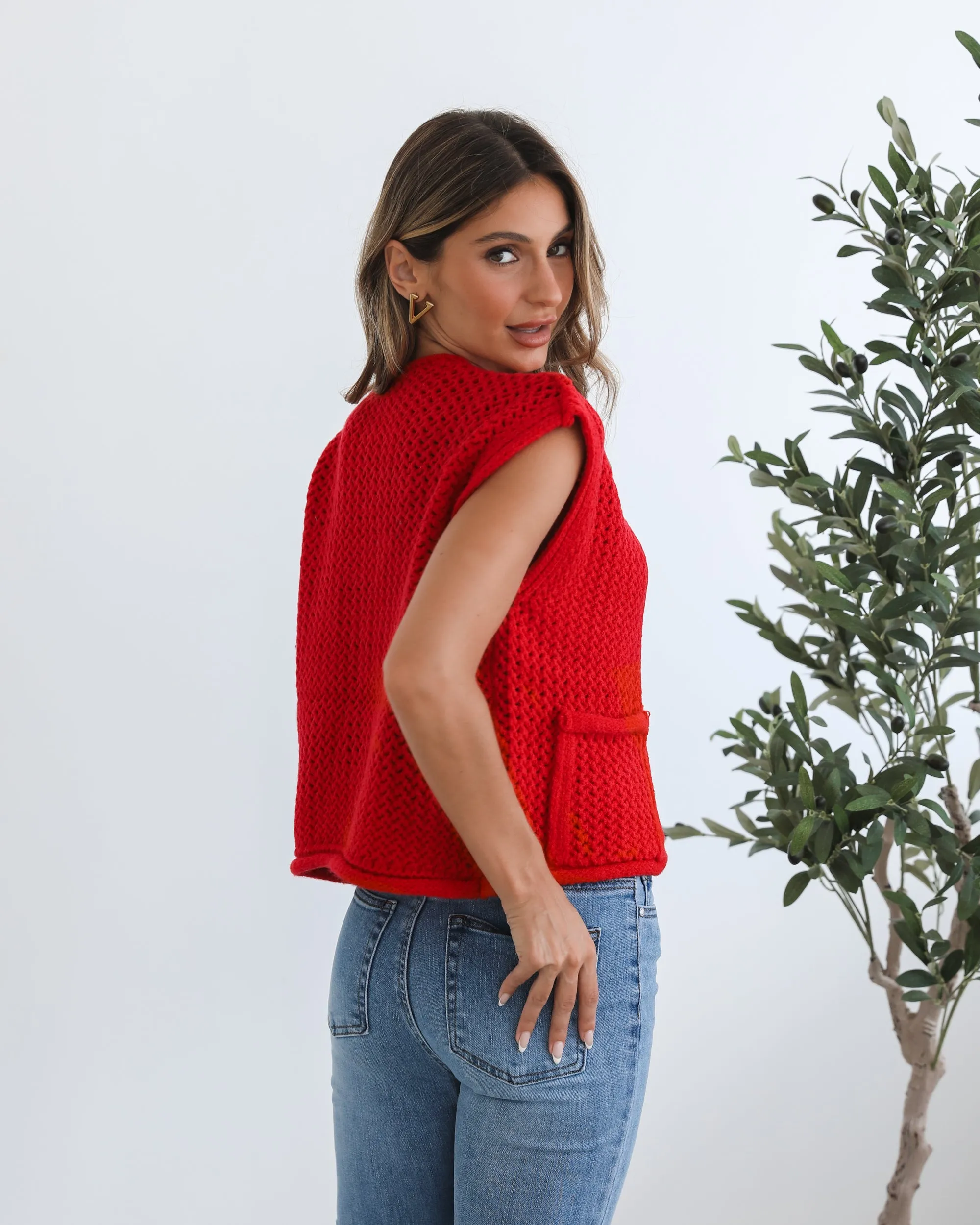 Vasha Knit Top - Red sold by Esther & Co product image thumbnail 4
