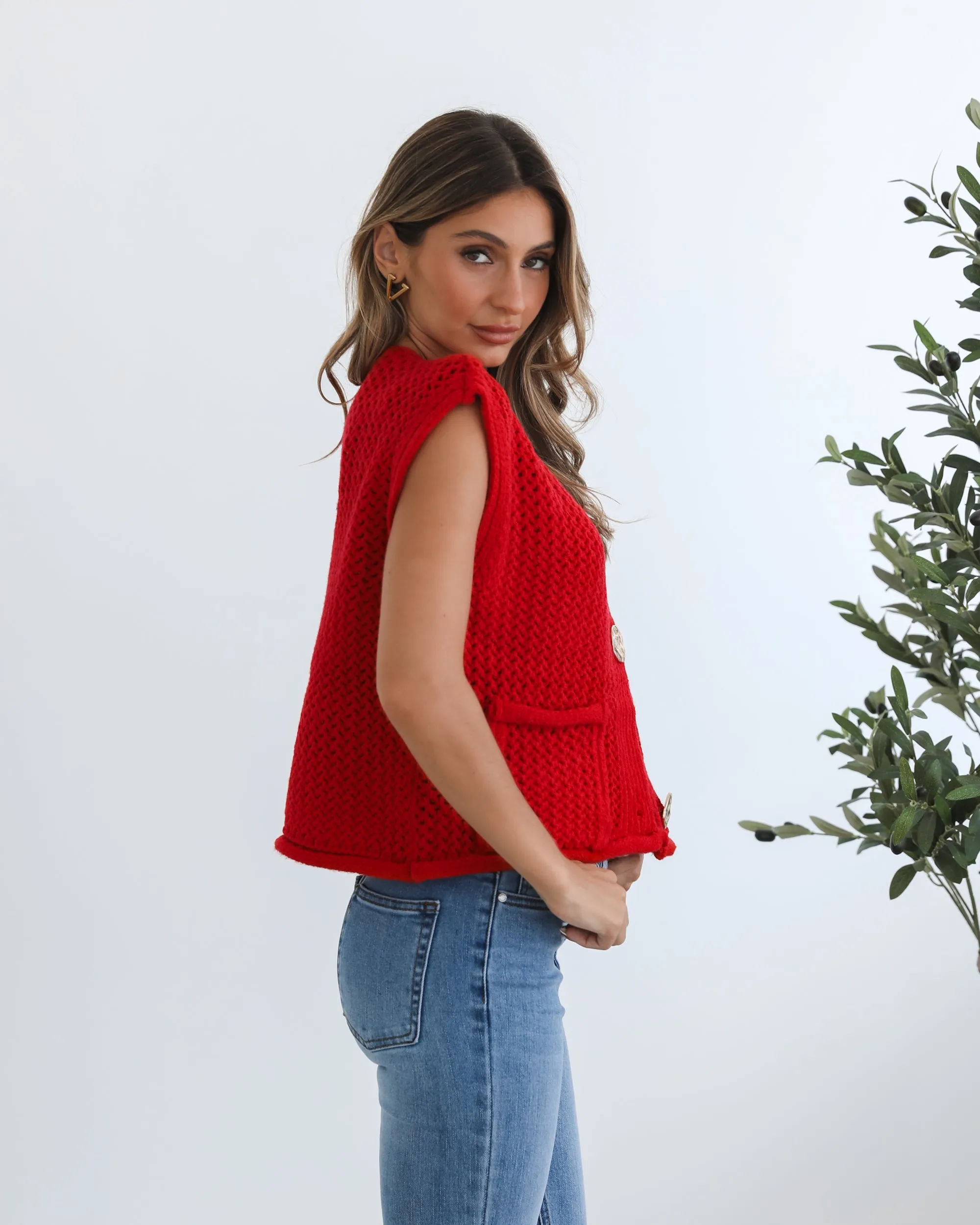 Vasha Knit Top - Red sold by Esther & Co product image thumbnail 2