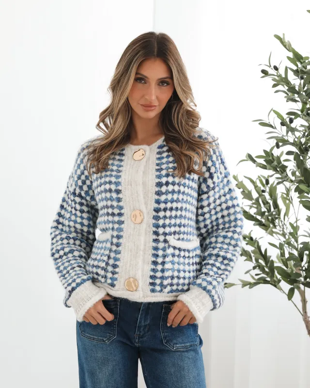 Aica Cardigan - Blue Print sold by Esther & Co