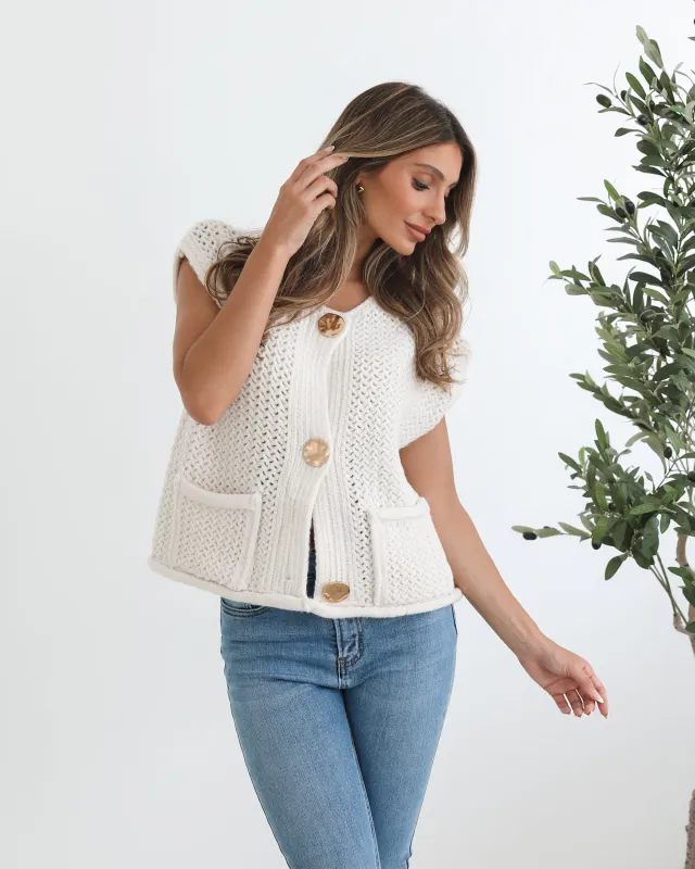 Vasha Knit Top - Beige sold by Esther & Co