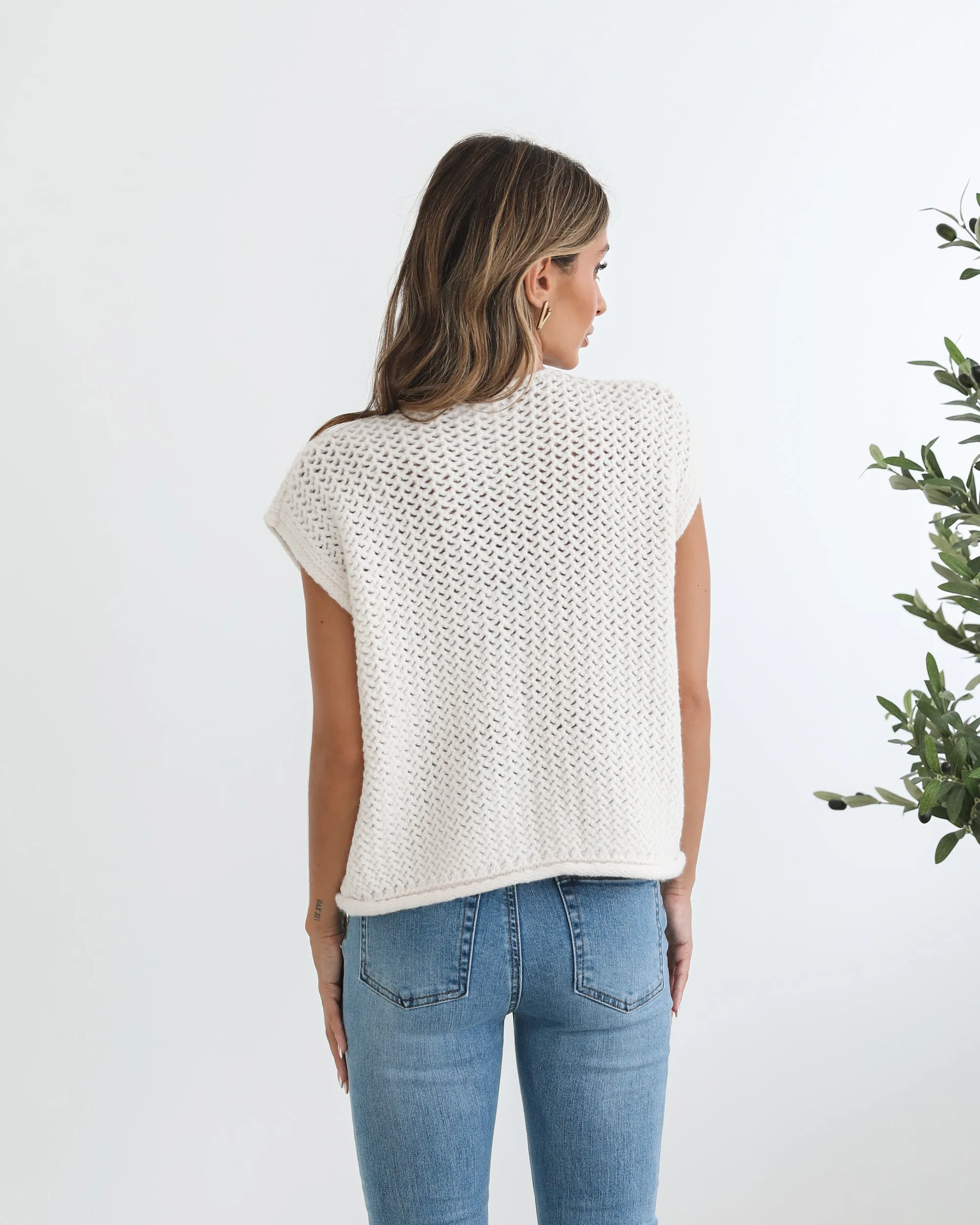Vasha Knit Top - Beige sold by Esther & Co product image thumbnail 3