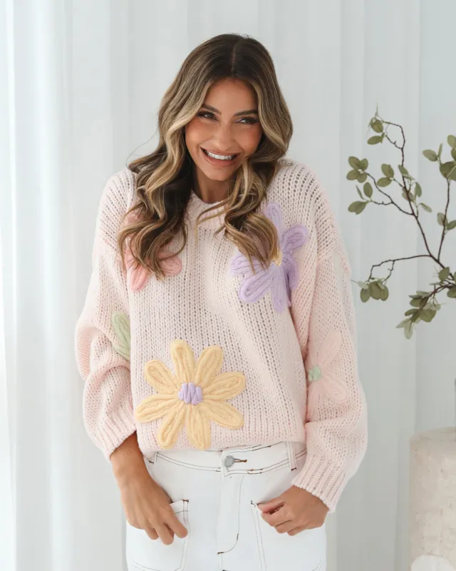 Garena Knit - Pink Print sold by Esther & Co