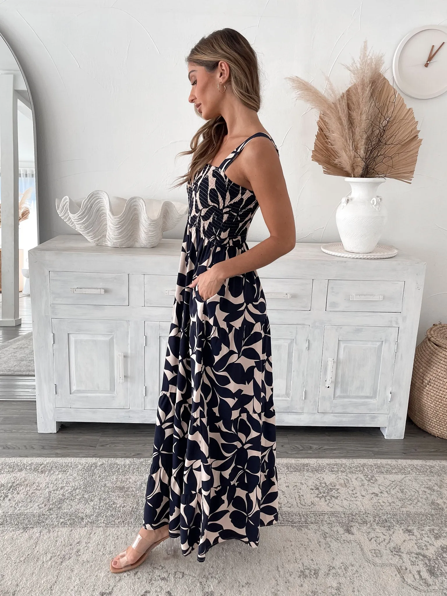 Raelynn Dress - Navy Print sold by Esther & Co product image thumbnail 2