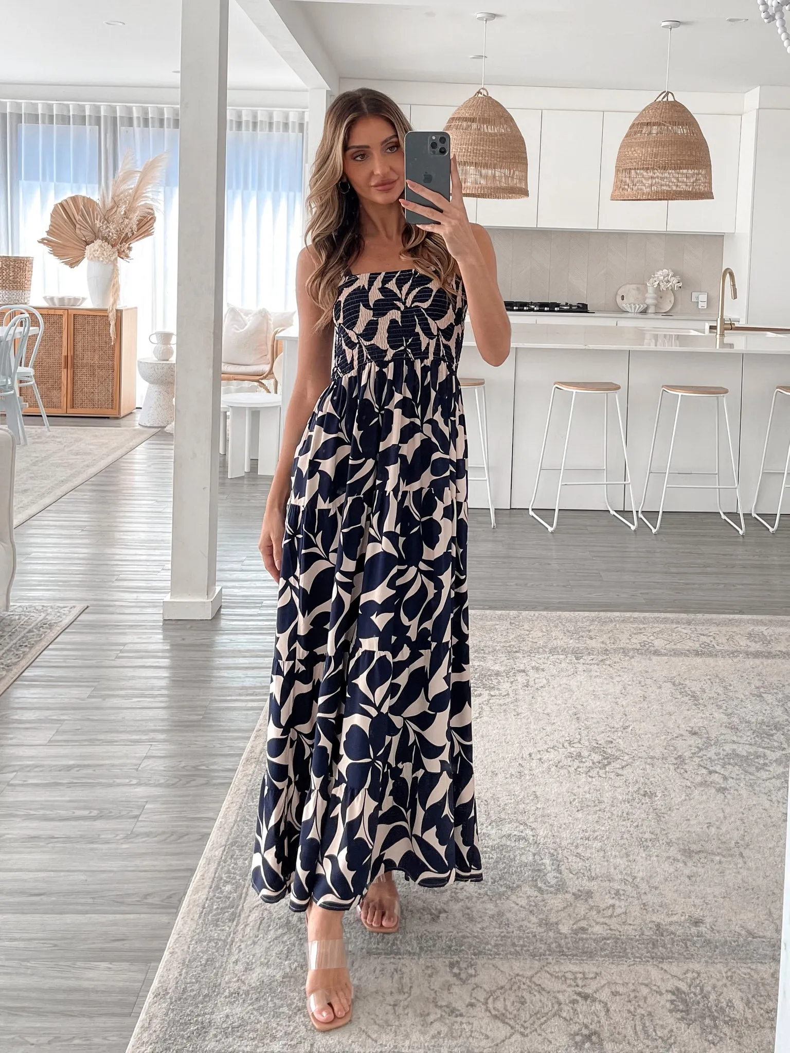 Raelynn Dress - Navy Print sold by Esther & Co product image thumbnail 5