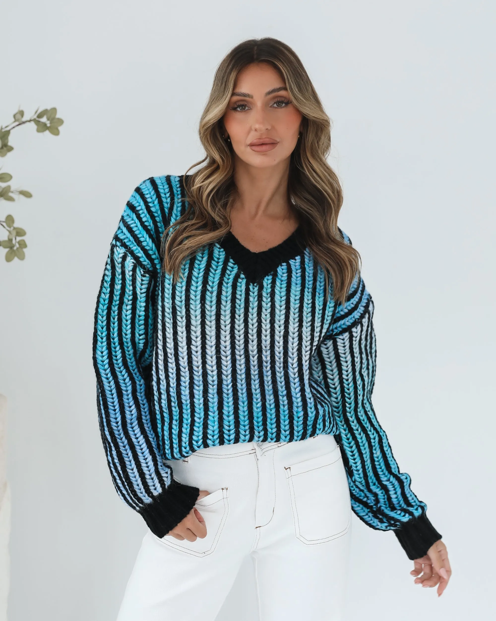 Daleena Knit - Blue Multi sold by Esther & Co