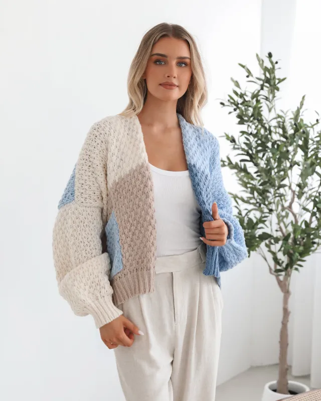 Elvia Cardigan - Blue Multi sold by Esther & Co