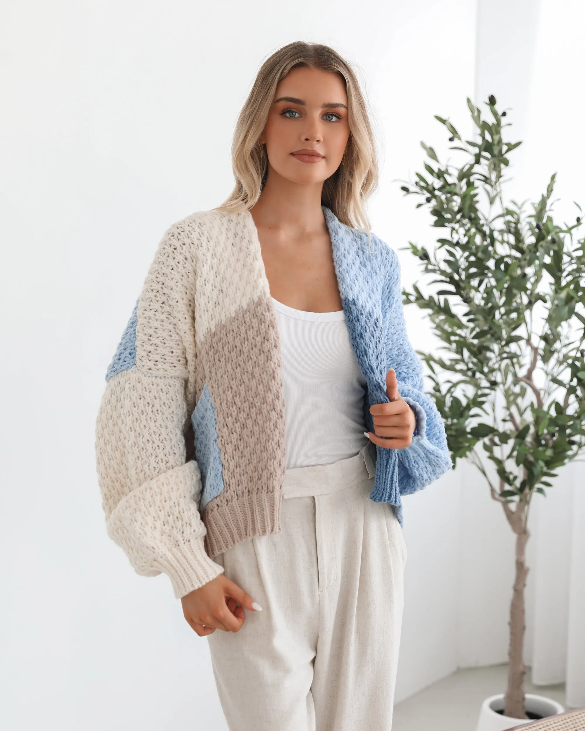 Elvia Cardigan - Blue Multi sold by Esther & Co