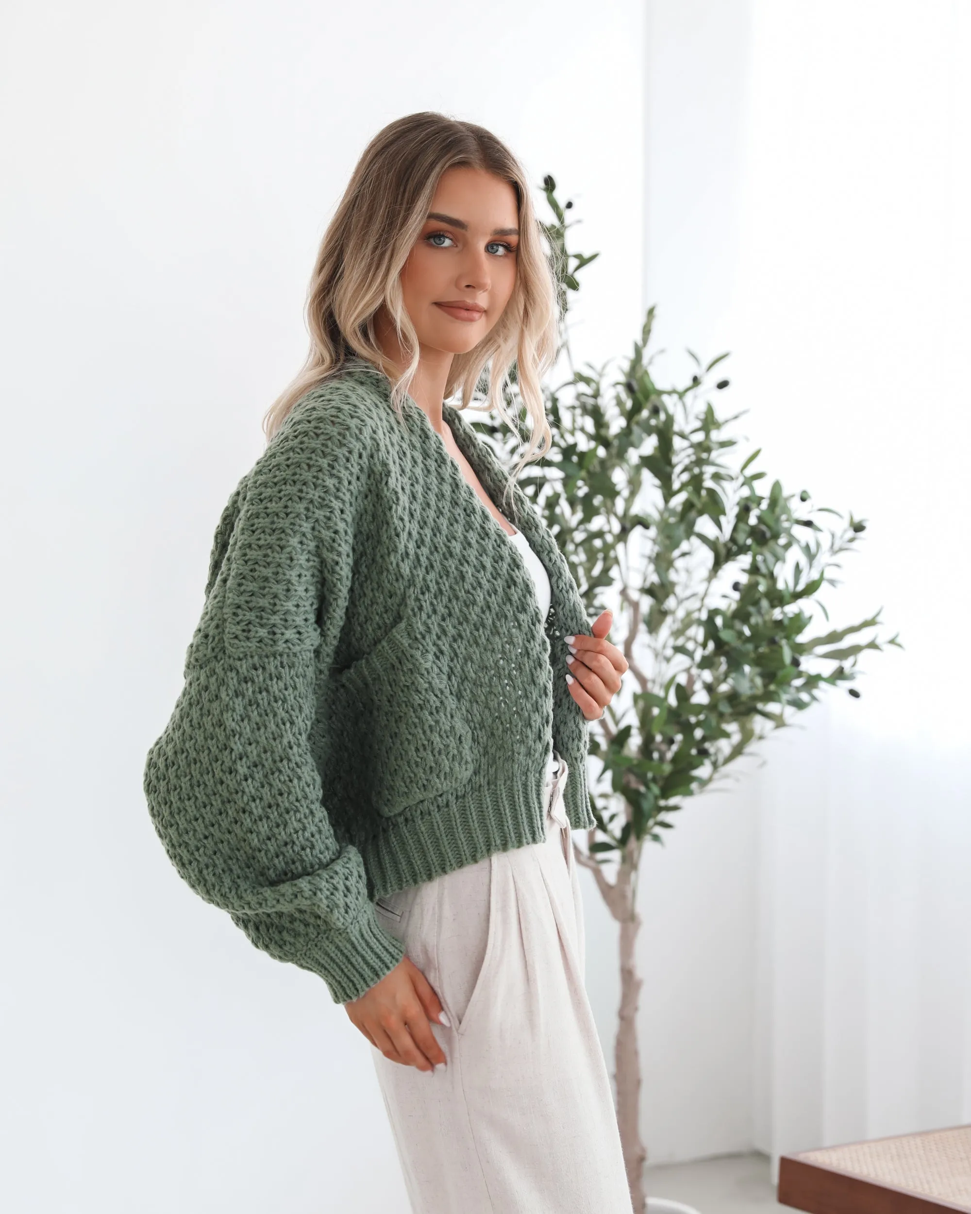 Dorine Cardigan - Forest Green sold by Esther & Co product image thumbnail 2
