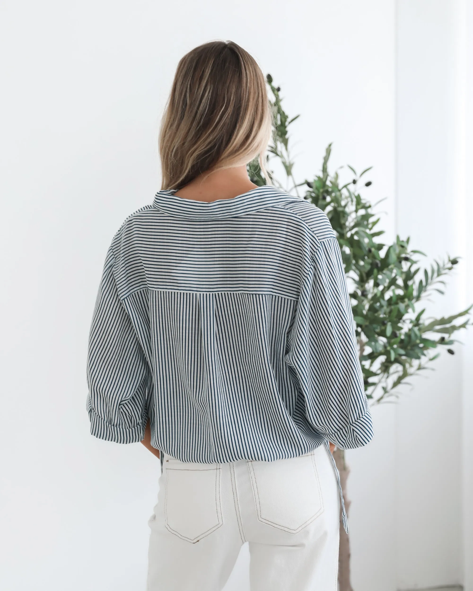 Rosalia Shirt - Blue Stripe sold by Esther & Co product image thumbnail 3