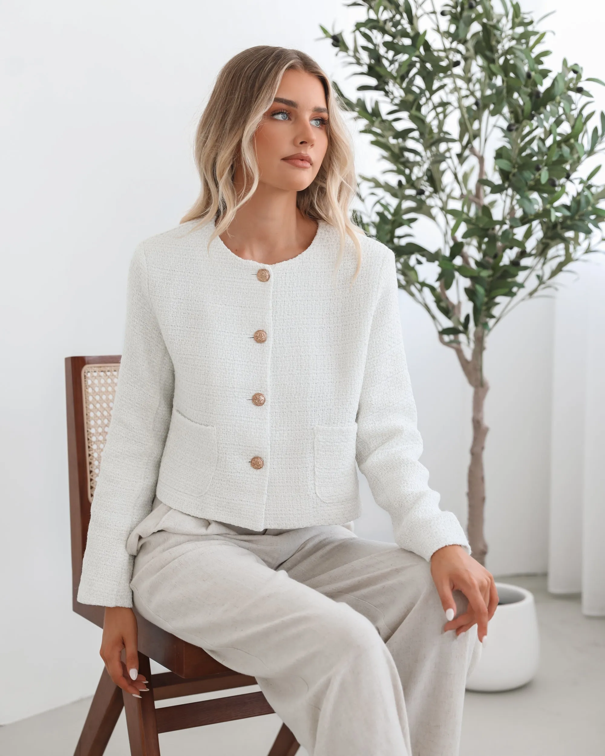 Valdivia Jacket - White sold by Esther & Co