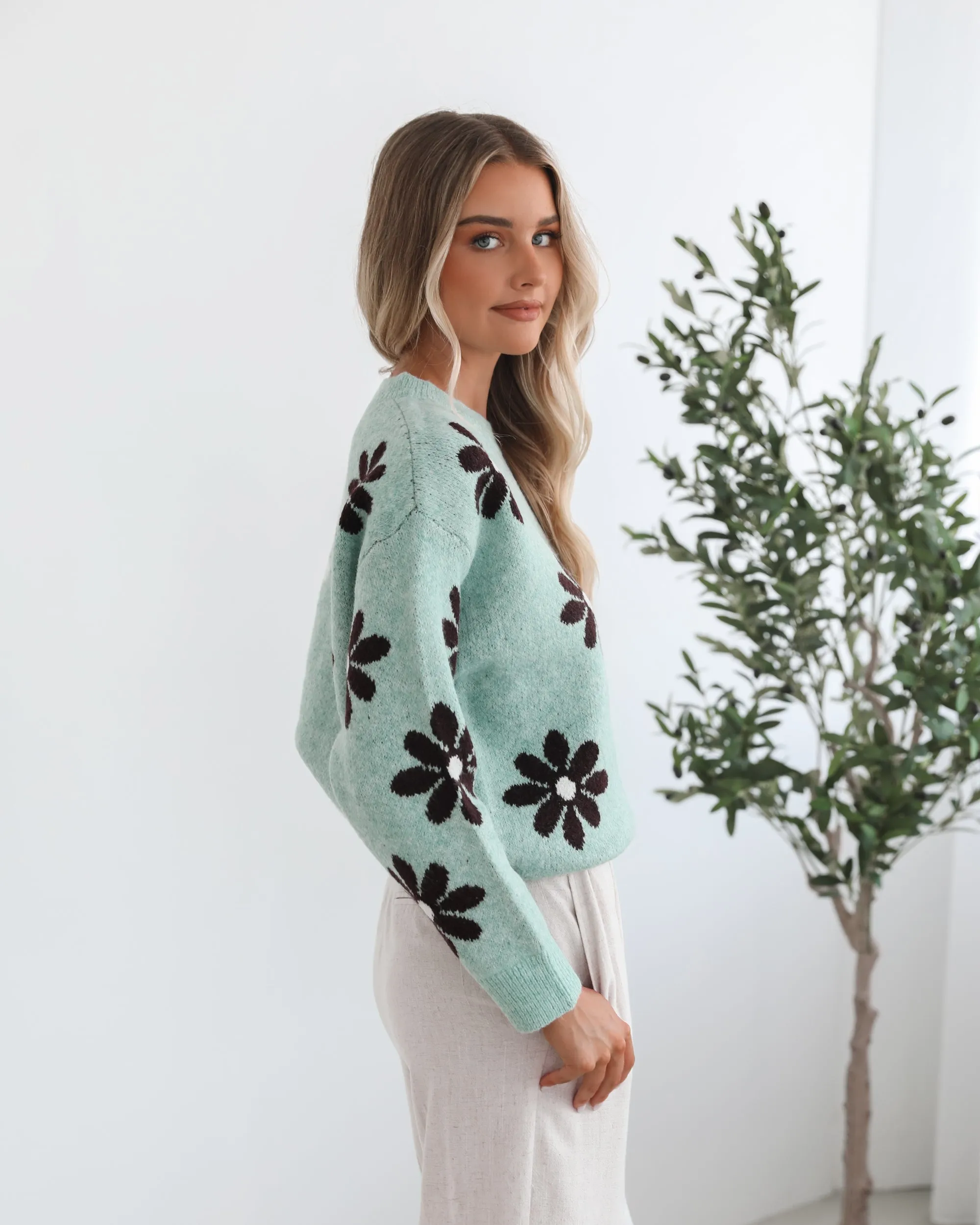 Edeline Knit - Sage Floral sold by Esther & Co product image thumbnail 2