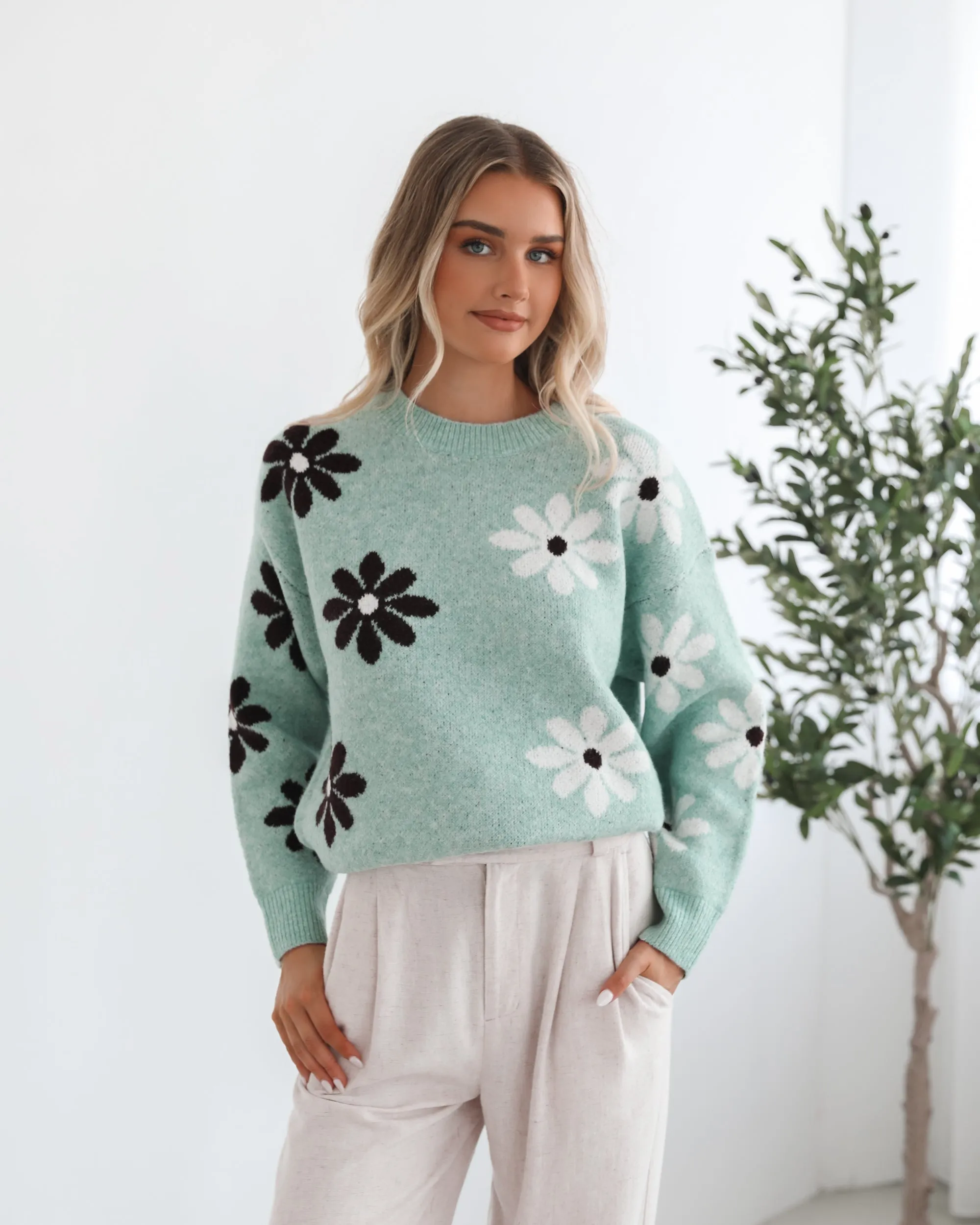 Edeline Knit - Sage Floral sold by Esther & Co product image thumbnail 4