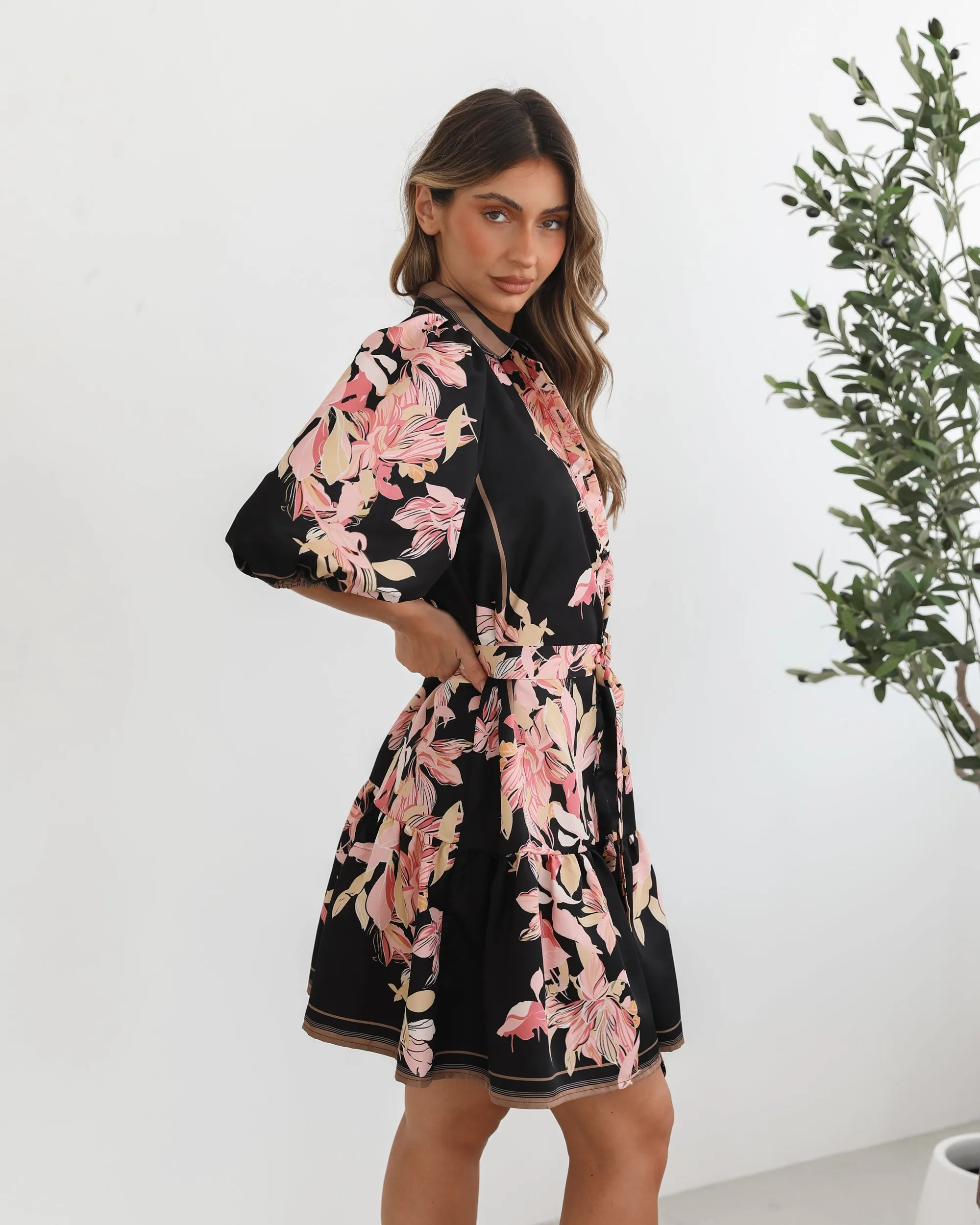 Jolette Dress - Black Floral sold by Esther & Co product image thumbnail 2