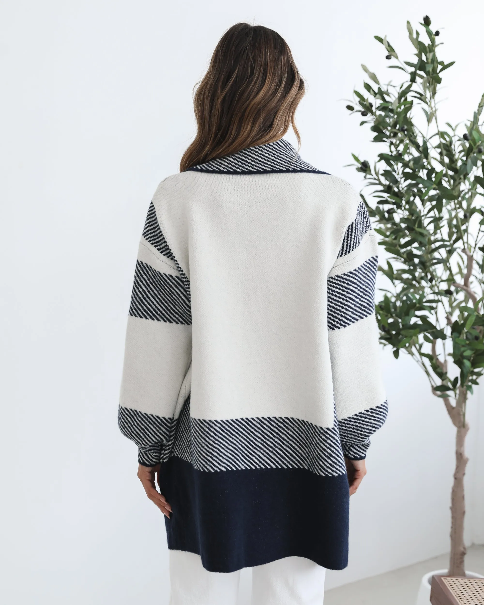 Willimina Coatigan - Navy Multi sold by Esther & Co product image thumbnail 3