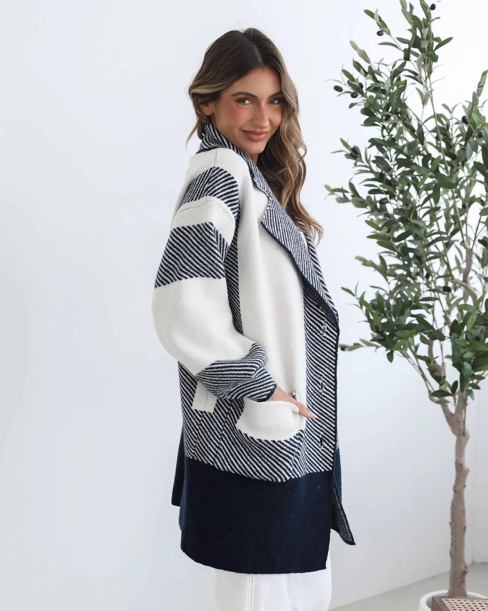 Willimina Coatigan - Navy Multi sold by Esther & Co product image thumbnail 2