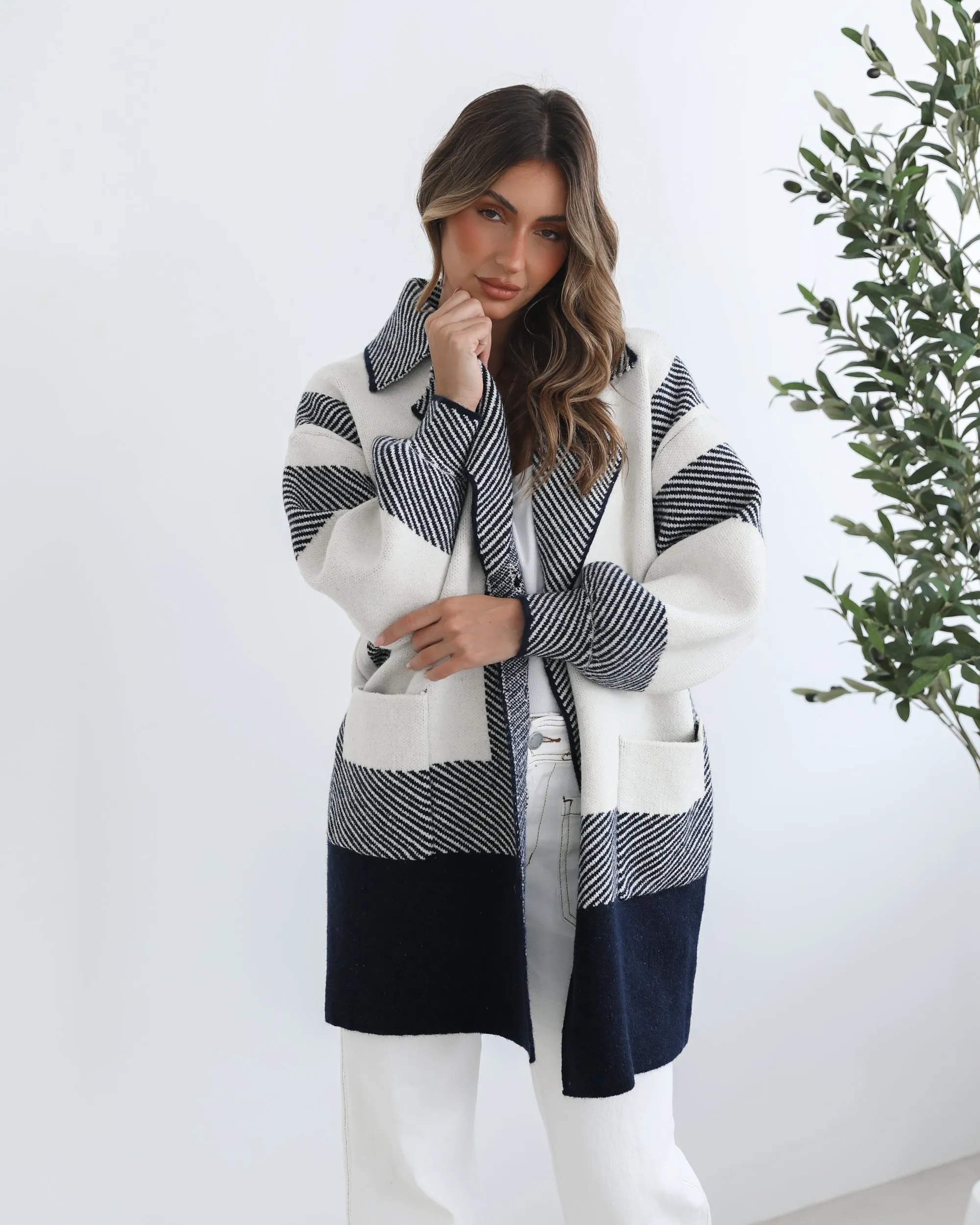 Willimina Coatigan - Navy Multi sold by Esther & Co product image thumbnail 5