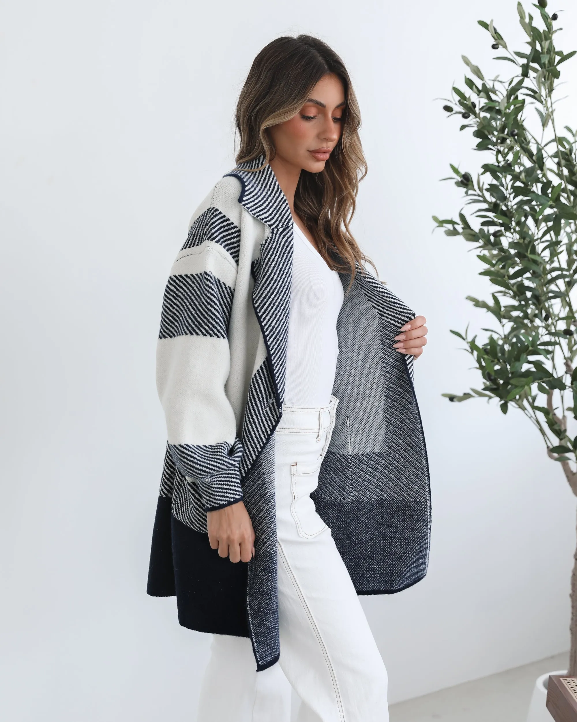 Willimina Coatigan - Navy Multi sold by Esther & Co product image thumbnail 4