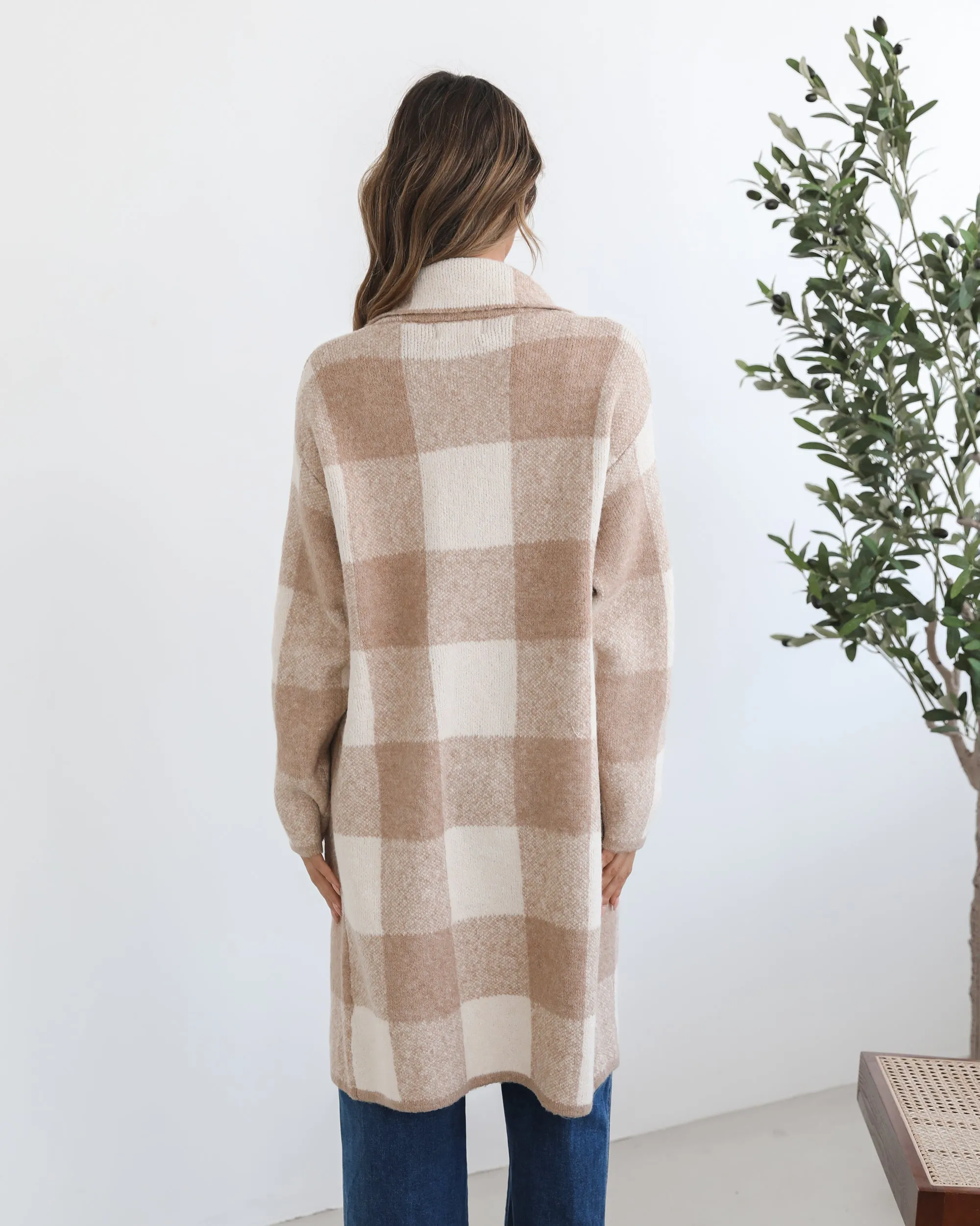Keyasha Coatigan - Beige Check sold by Esther & Co product image thumbnail 4