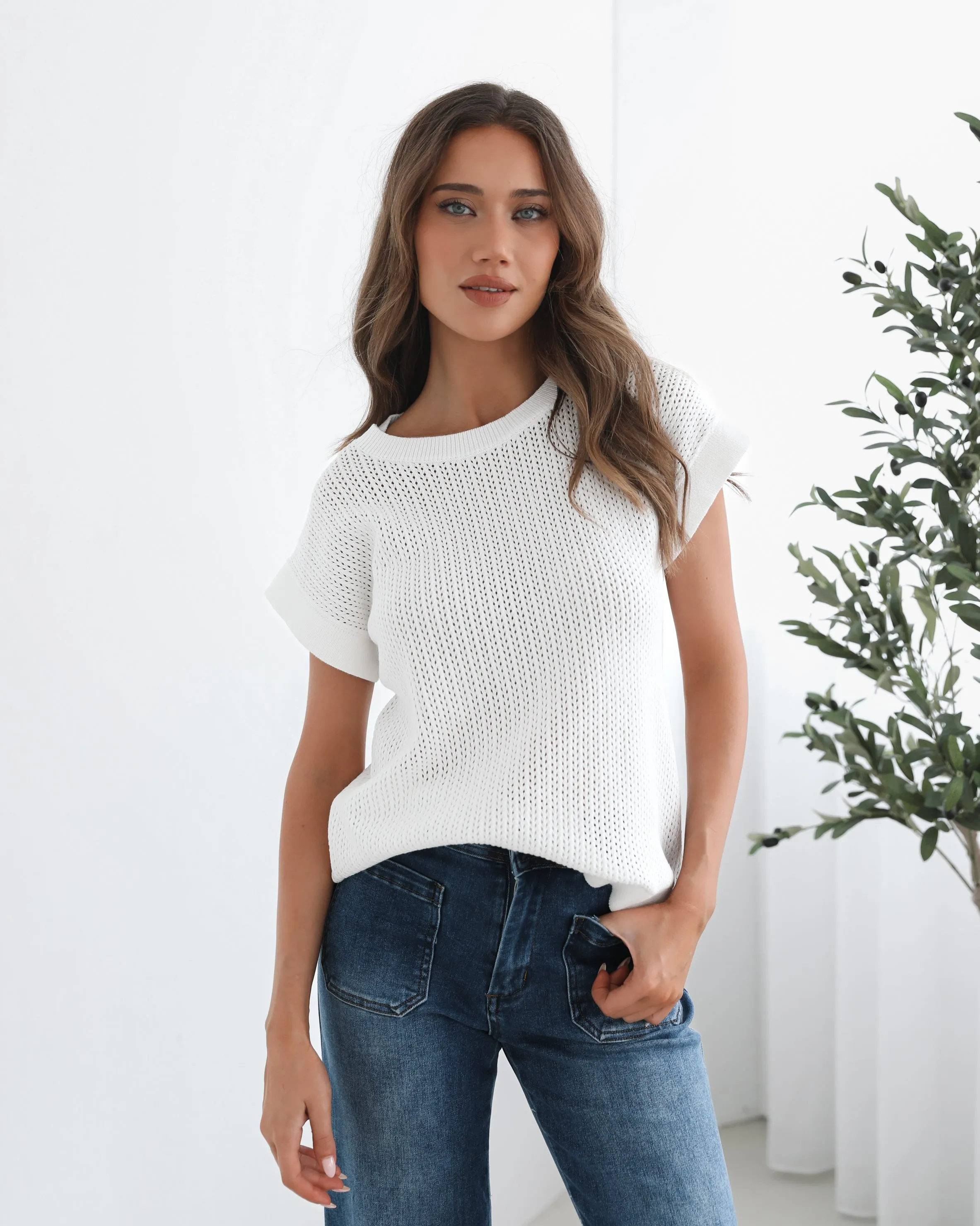 Raya Top - White sold by Esther & Co