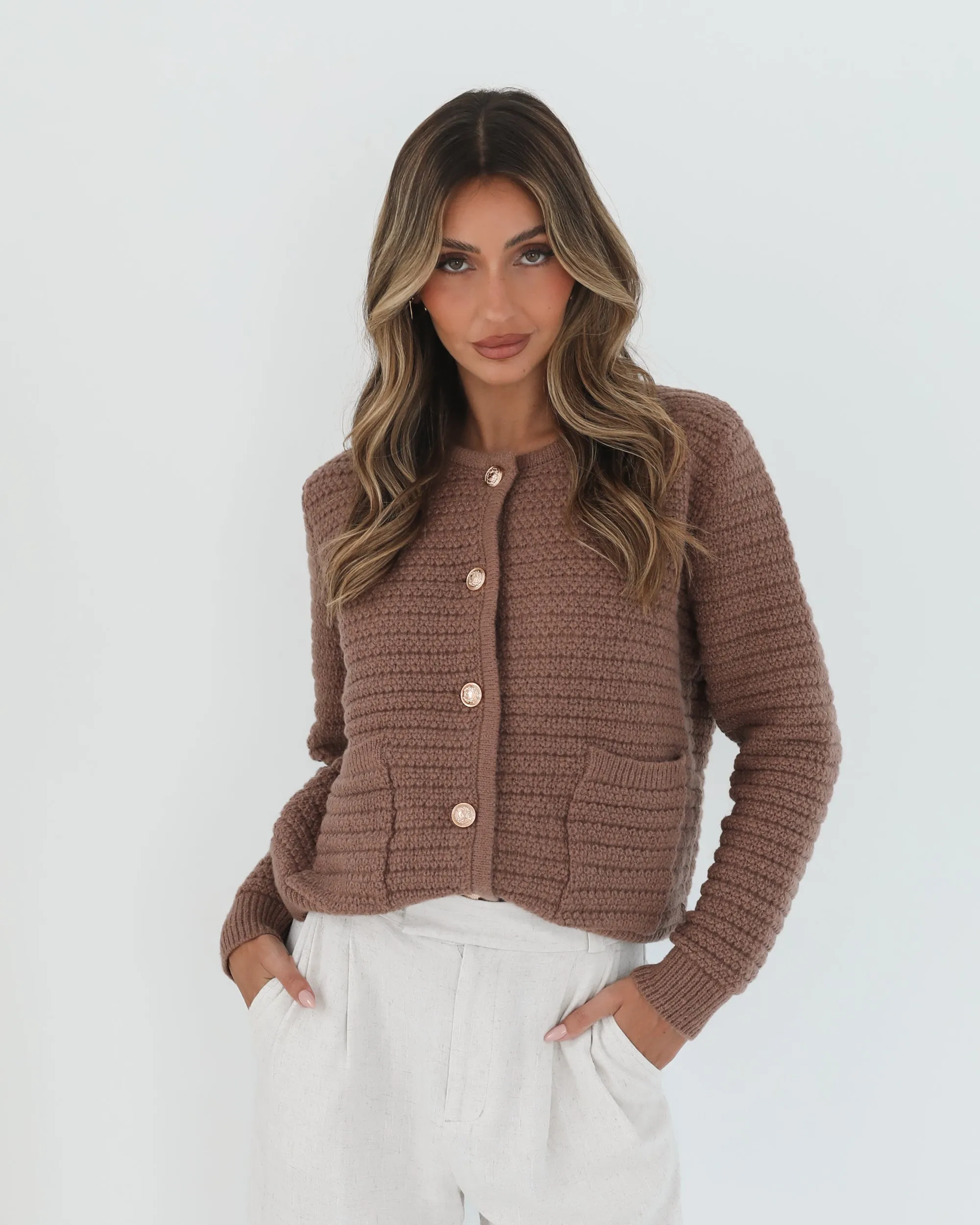 Anora Cardigan - Mocha sold by Esther & Co