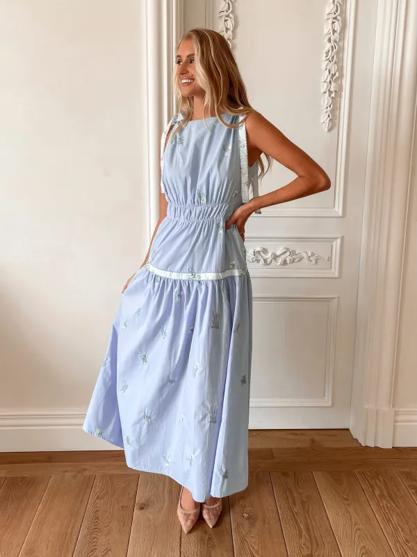 Roslyn Dress - Blue Floral sold by Esther & Co