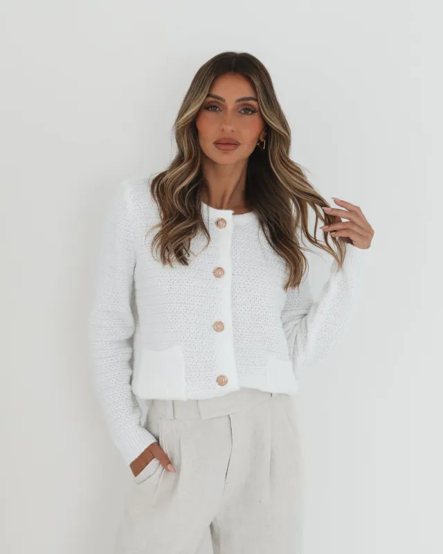 Anora Cardigan - White made by Esther & Co