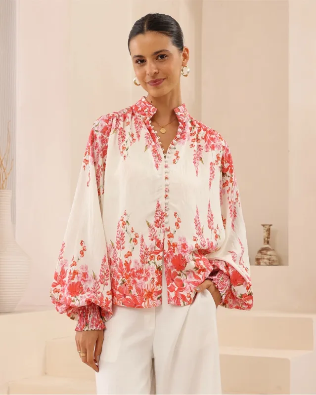 Avenelle Blouse - Pink Floral sold by Esther & Co
