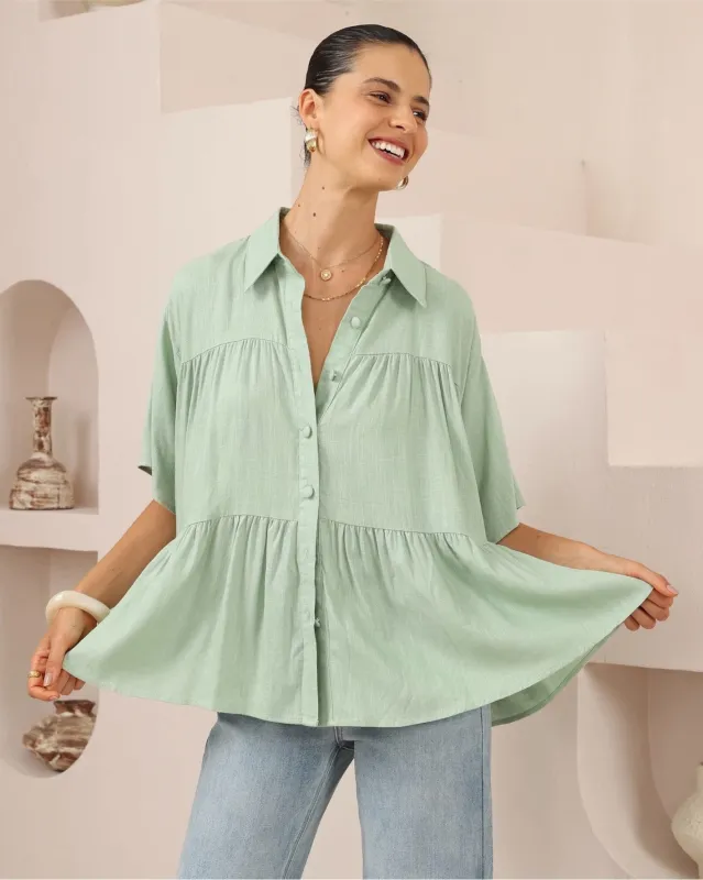 Nymeraine Blouse - Sage sold by Esther & Co